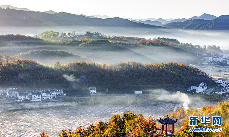安徽潜山现平流雾景观