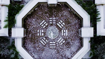 航拍淮阳太昊陵雪景