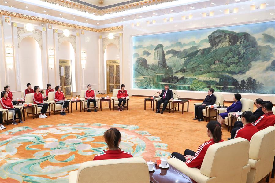 CHINA-BEIJING-XI JINPING-WOMEN'S VOLLEYBALL TEAM-MEETING (CN)