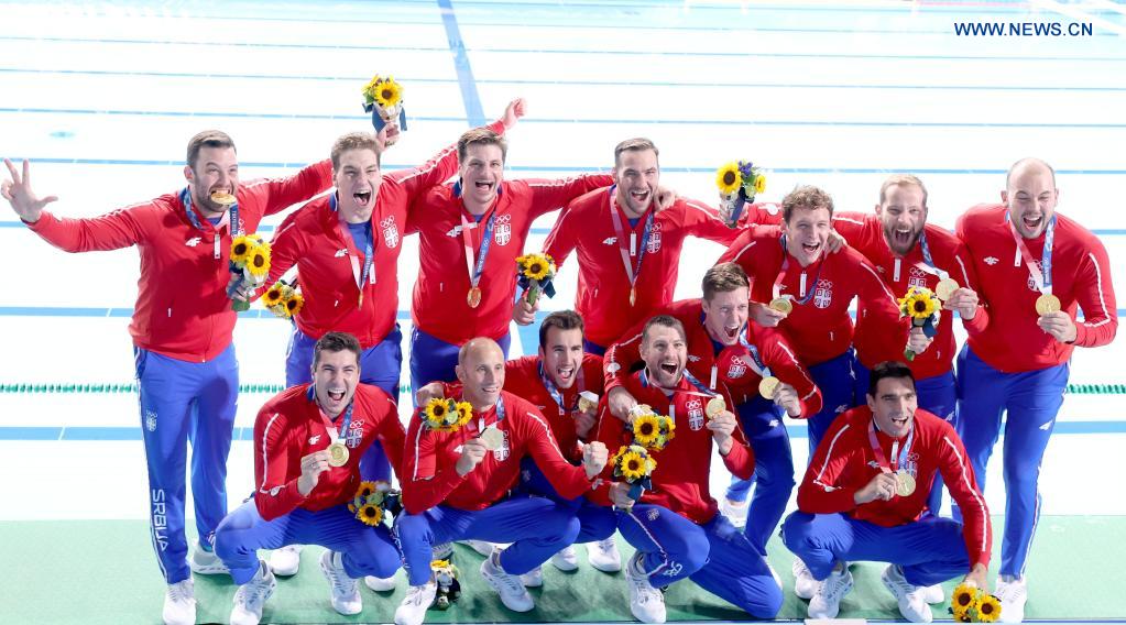 Serbia claims men's water polo gold at Tokyo Olympics - Xinhua