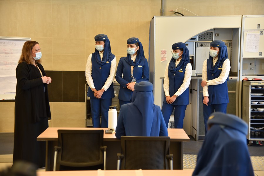 Mideast in Pictures Saudi flag carrier Saudia's crew take training Xinhua
