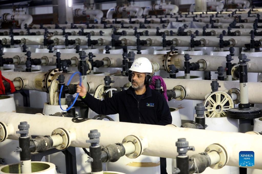 Sorek desalination plant seen in Palmachim beach near Israeli city of Rishon  LeZion - Xinhua