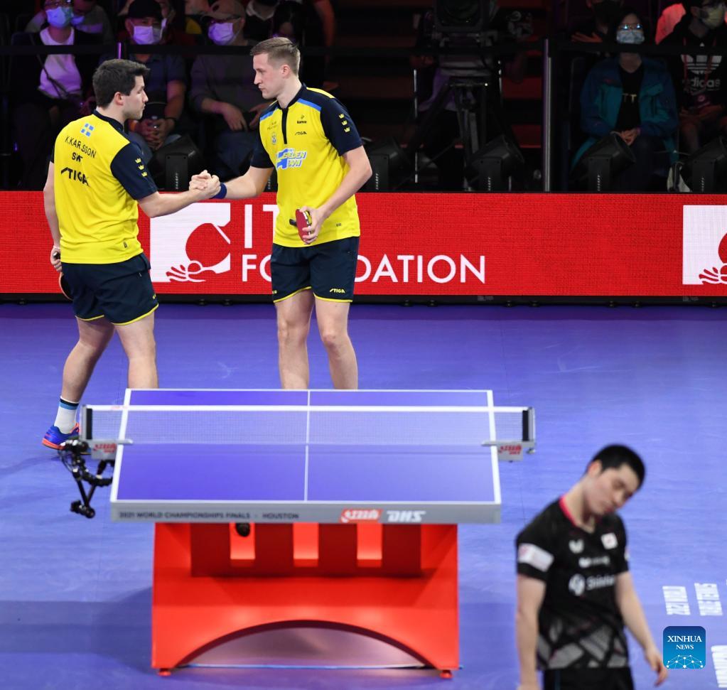 Sweden wins mens doubles final at 2021 World Table Tennis Championships Finals