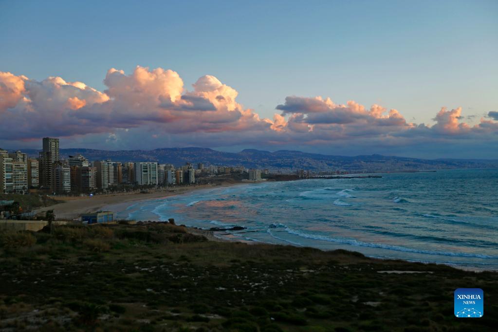 Sunset scenery in Beirut, Lebanon Xinhua