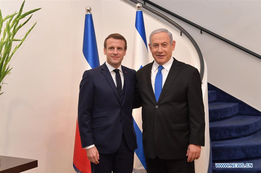 MIDEAST-JERUSALEM-MACRON-NETANYAHU-MEETING