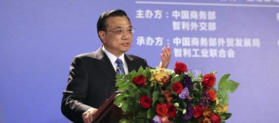 Chinese premier urges stronger trade ties with Chile