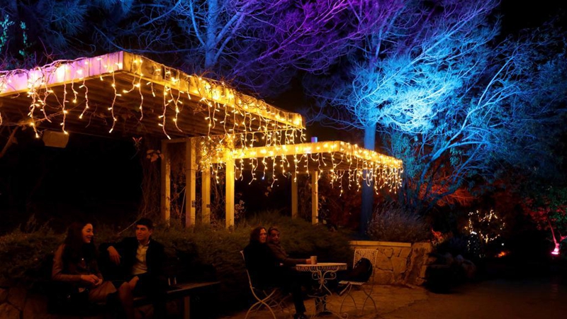 People visit "Winter Lights Festival" in Jerusalem