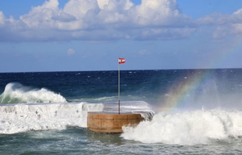 High-rising waves hit coast of Beirut, Lebanon