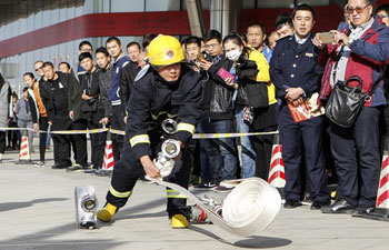 Fire drill held in Yinchuan, northwest China's Ningxia