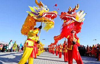 "Shehuo" performance team rehearse for Chinese Spring Festival in China's Gansu