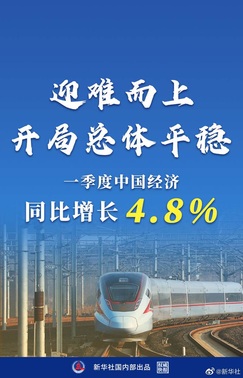 一季度中国经济同比增长4.8%