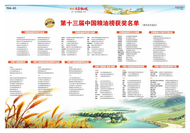 “天府菜油”荣获第十三届中国粮油榜五项大奖