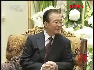 温家宝会见阿联酋总统哈利法