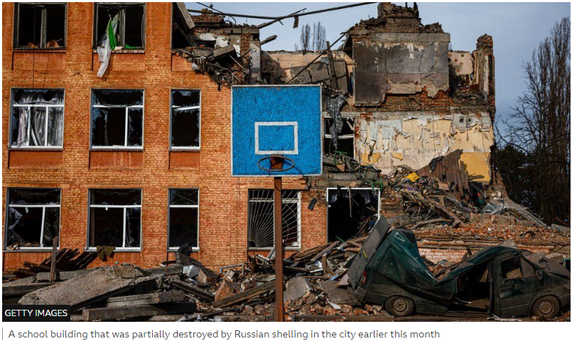 切尔尼戈夫市很多地方被打成废墟