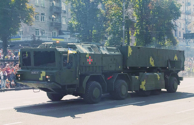 乌克兰国产“雷霆-2”导弹系统。