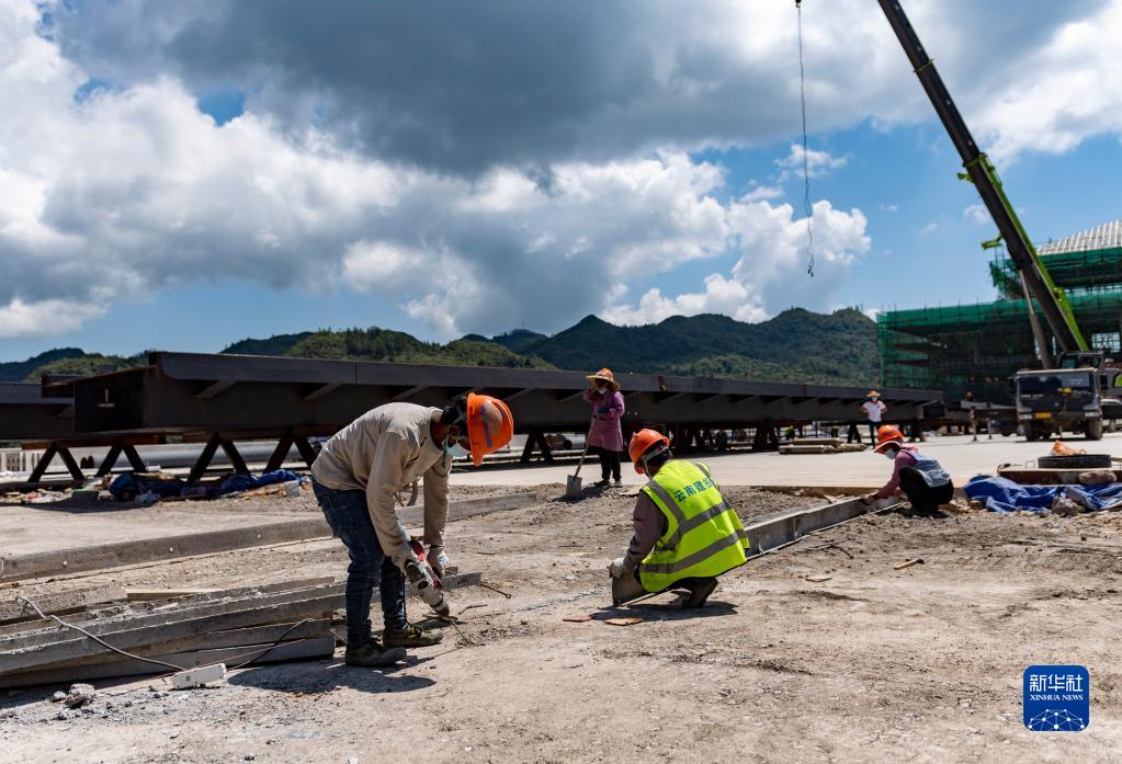 云南文山：田蓬口岸改扩建施工正酣 总占地面积350亩