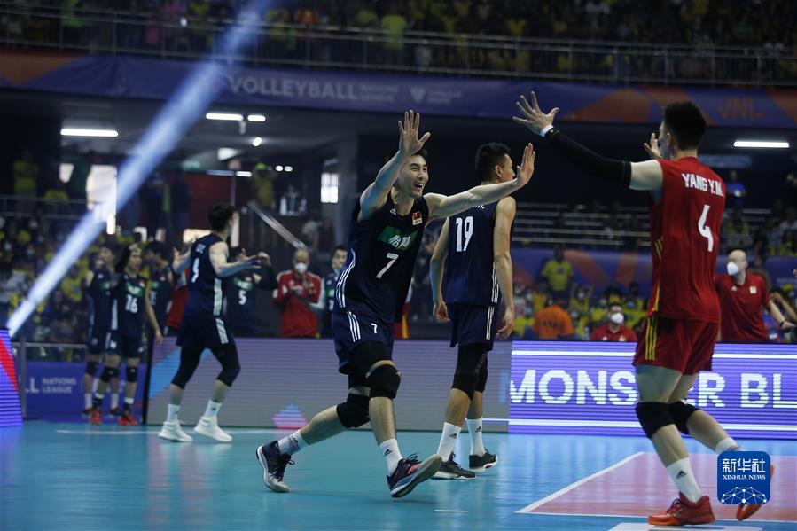 （体育）（11）排球&mdash;&mdash;世界男排联赛巴西站：中国胜巴西