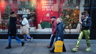 英国圣诞购物季遭遇逆风