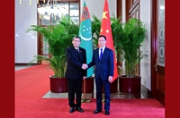 韩正会见土库曼斯坦副总理兼外长梅列多夫