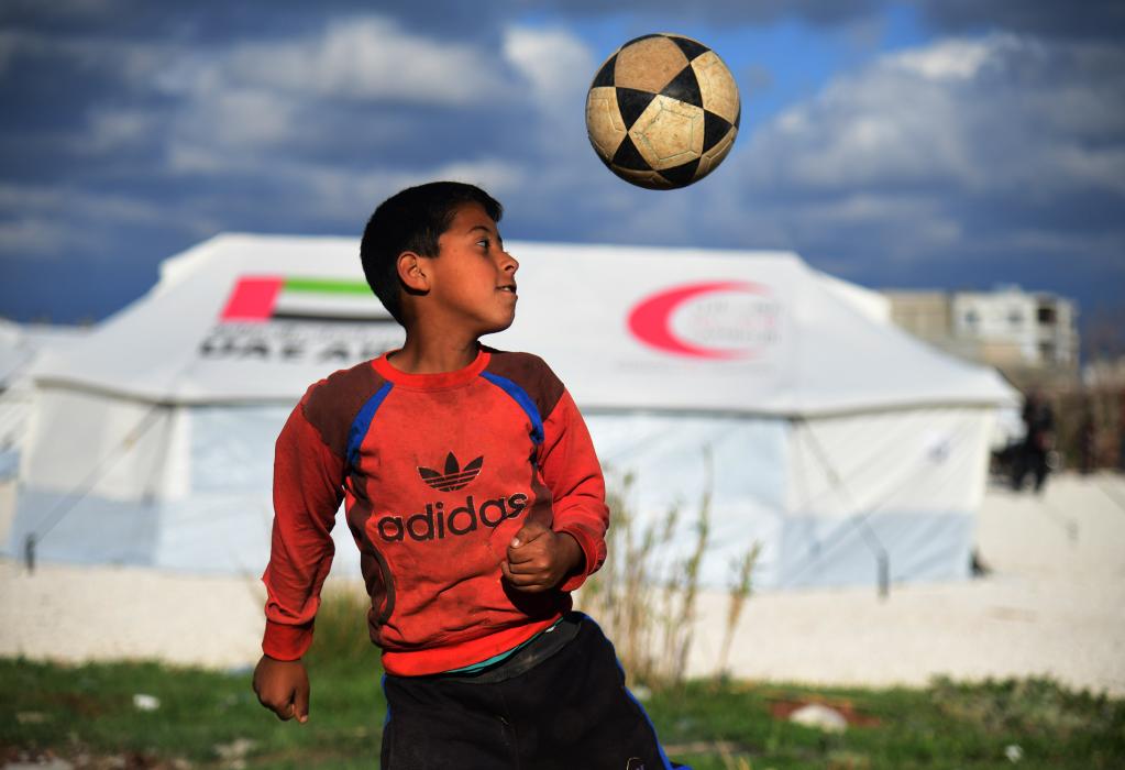 叙利亚杰卜莱：灾民安置营的儿童
