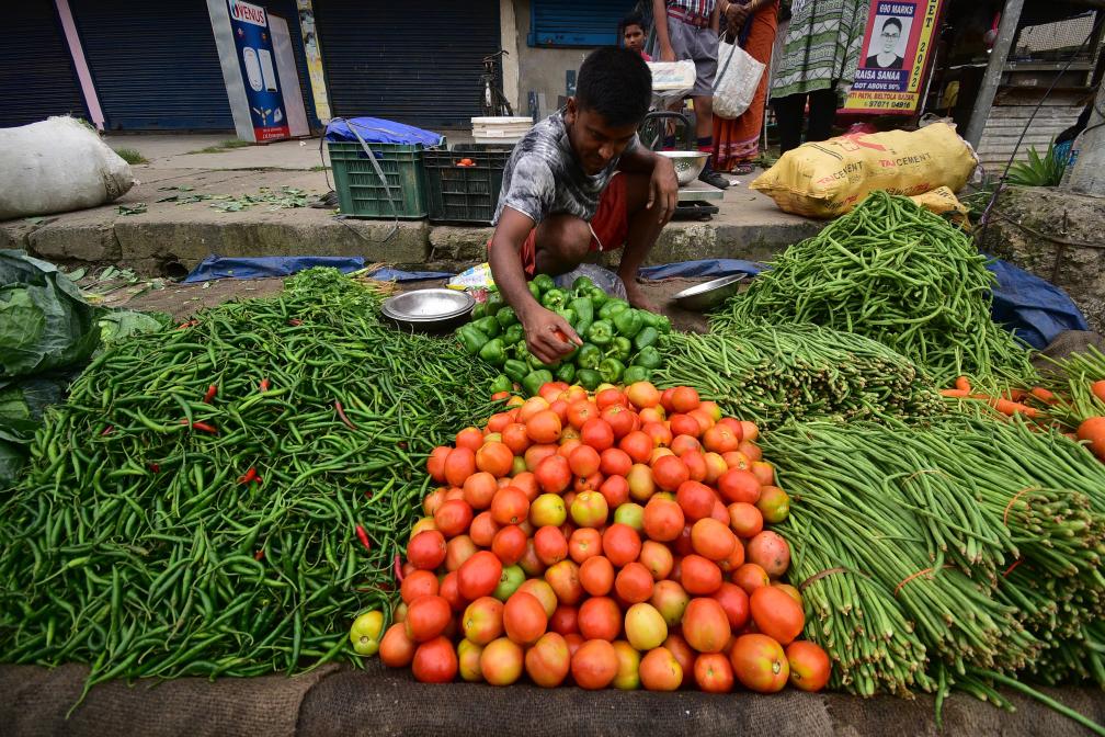 极端天气致印度西红柿价格“狂飙”