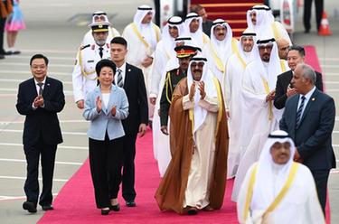 科威特王儲米沙勒抵達杭州