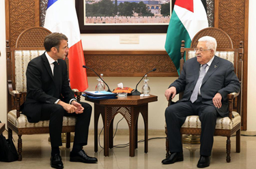巴勒斯坦总统阿巴斯会见法国总统马克龙