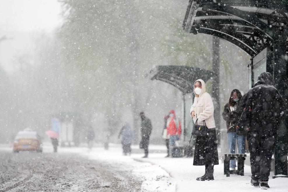 哈尔滨遭遇暴雪天气