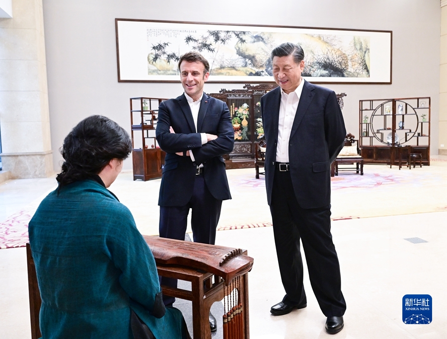 习近平同法国总统马克龙在广州非正式会晤(图4)