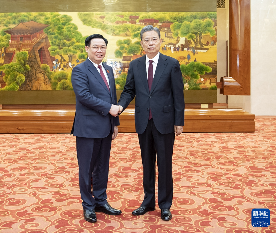 赵乐际同越南国会主席王庭惠举行会谈