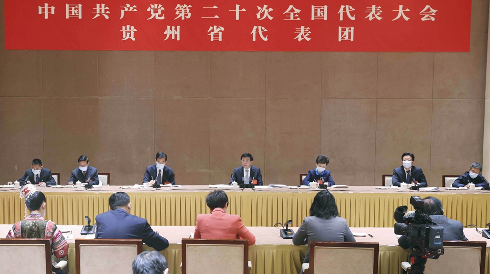 王沪宁参加党的二十大贵州代表团讨论