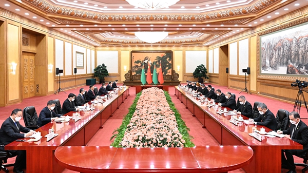 習近平同土庫曼斯坦總統謝爾達爾·別爾德穆哈梅多夫舉行會談