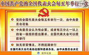 中国共产党的全国代表大会每五年举行一次