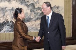 王岐山会见柬埔寨副首相梅森安