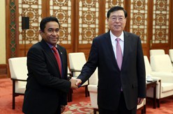 张德江会见马尔代夫总统亚明