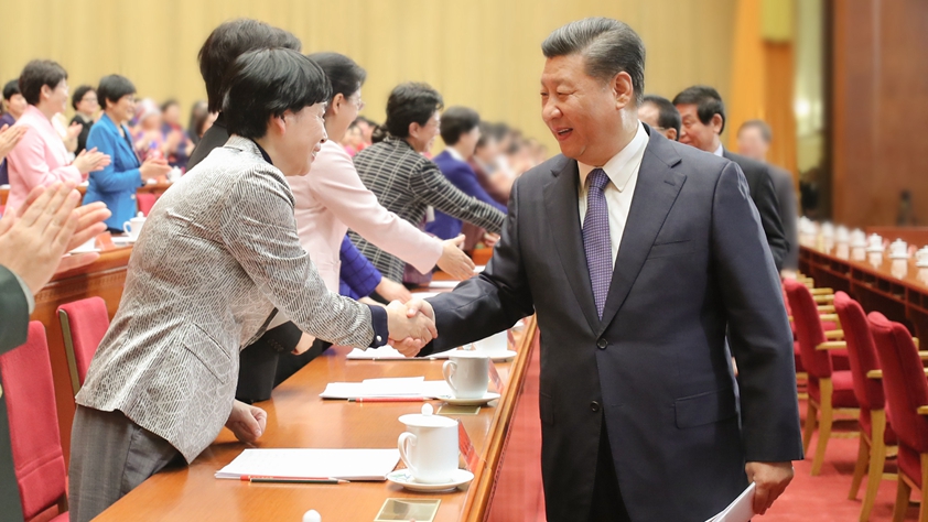 习近平等同与会代表亲切握手