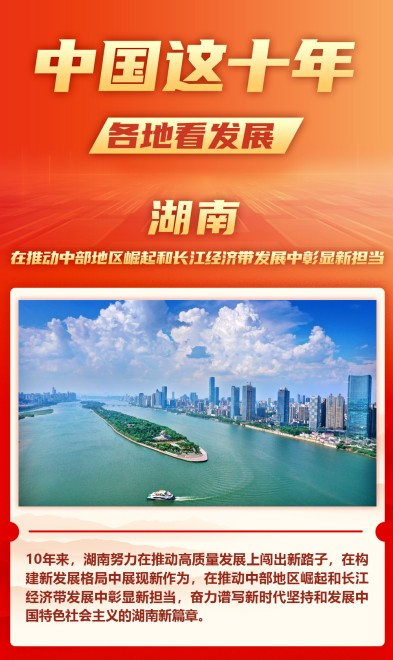 湖南：在推动中部地区崛起和长江经济带发展中彰显新担当