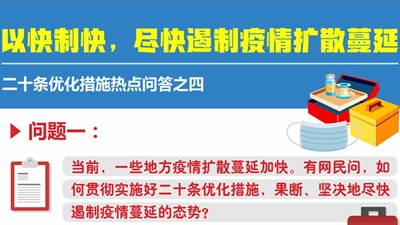 以快制快,尽快遏制疫情扩散蔓延——二十条优化措施热点问答之四