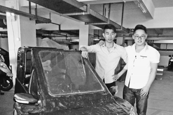 中山3名大学生自制&ldquo;电动汽车&rdquo;