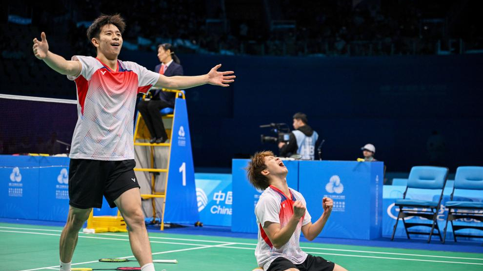 全运会｜羽毛球——男子双打：刘阳/刘毅夺冠  