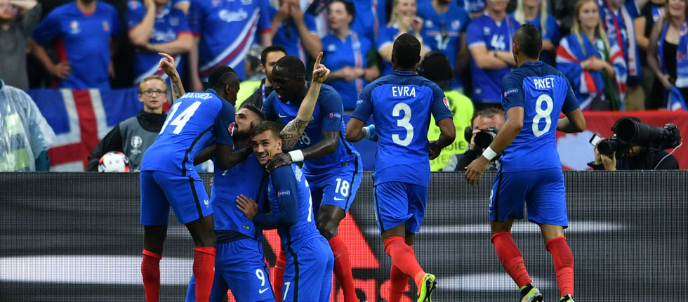 四分之一決賽：法國勝冰島