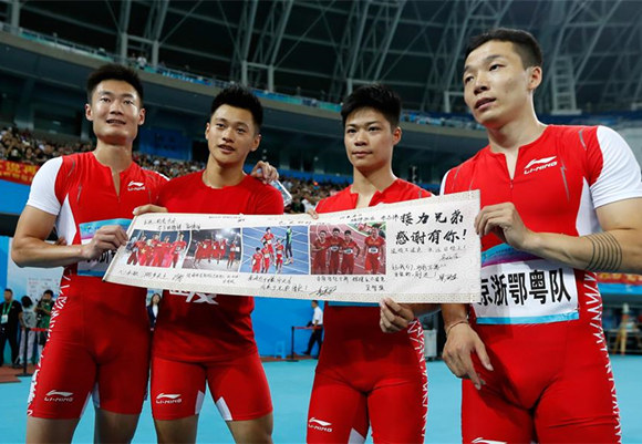 高清组图：全运会田径男子4&times;100米接力，京浙鄂粤队夺冠