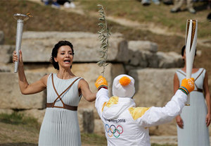 平昌冬奥会圣火采集最后一次带妆彩排举行