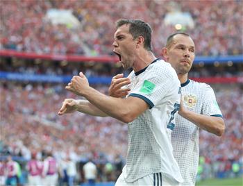 八分之一决赛：俄罗斯队久巴点球破门