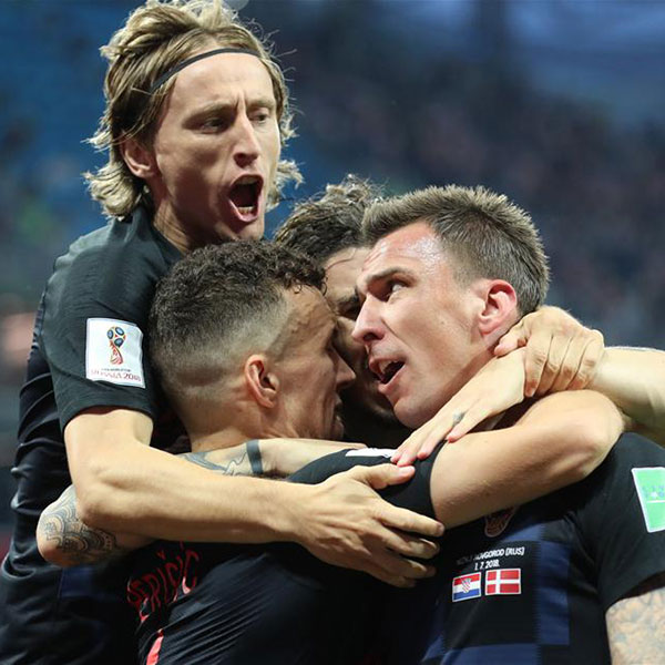 八分之一决赛：克罗地亚队曼朱基奇进球