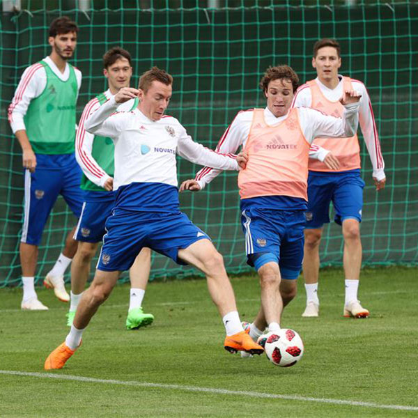 俄罗斯队备战四分之一决赛