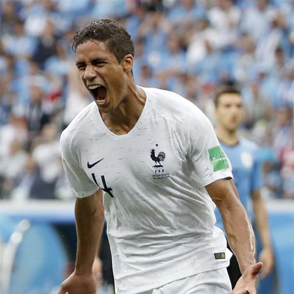 四分之一决赛：法国队瓦拉内破门