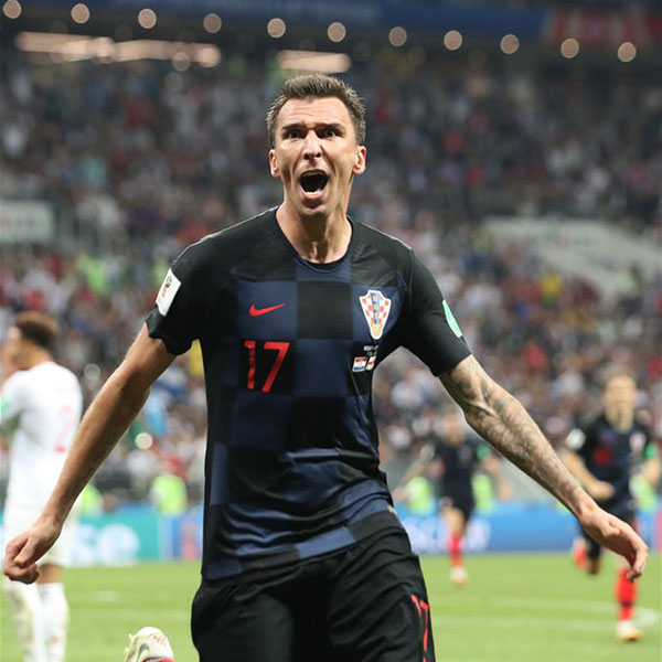 半决赛：克罗地亚队曼朱基奇进球