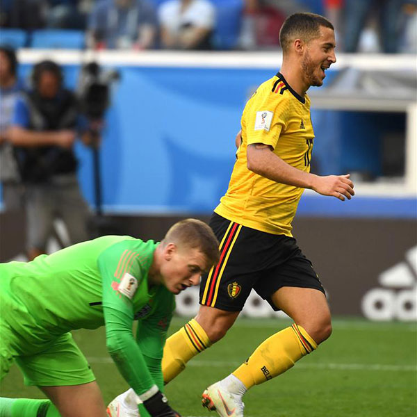 三四名决赛：比利时队埃&middot;阿扎尔破门