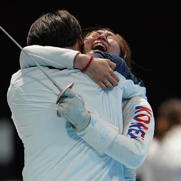 亚运会击剑&mdash;&mdash;女子花剑个人决赛:韩国选手全熙淑获得金牌